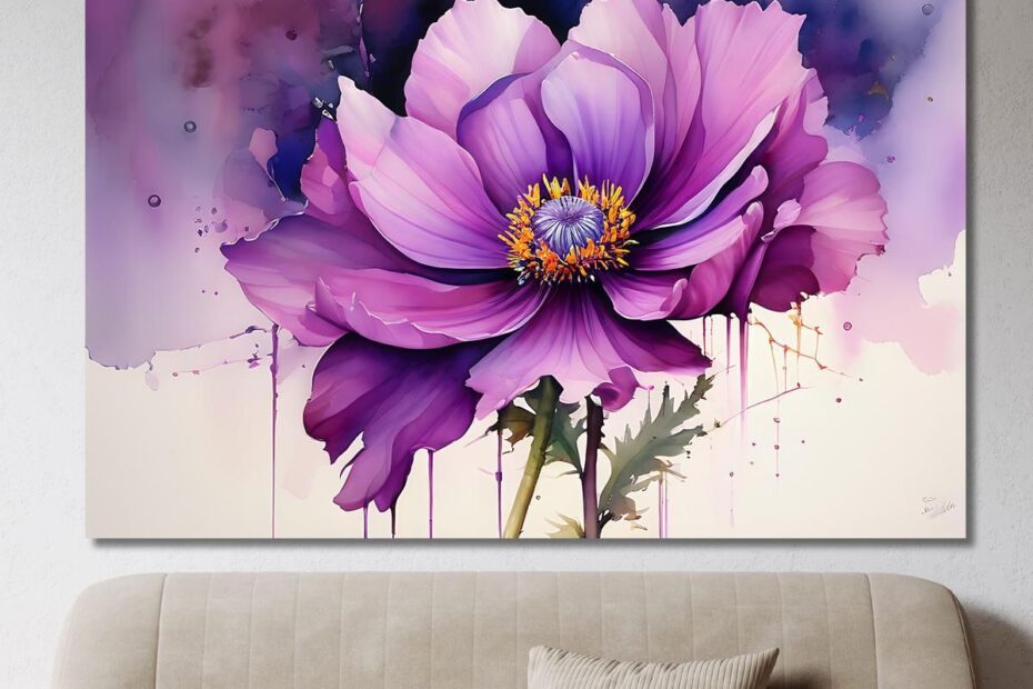 Quadro fiori acquerello